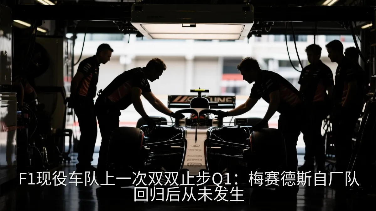 两辆方程式赛车在维修区准备排位赛